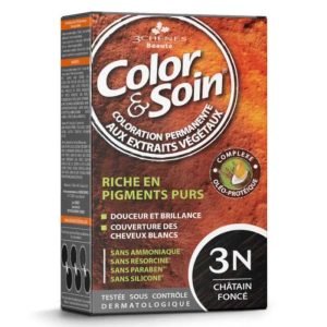 3 CHENES COLOR ET SOIN COLORATION PERMANENTE 3N CHATAIN FONCE 135 ML - 3 CHENES COLOR