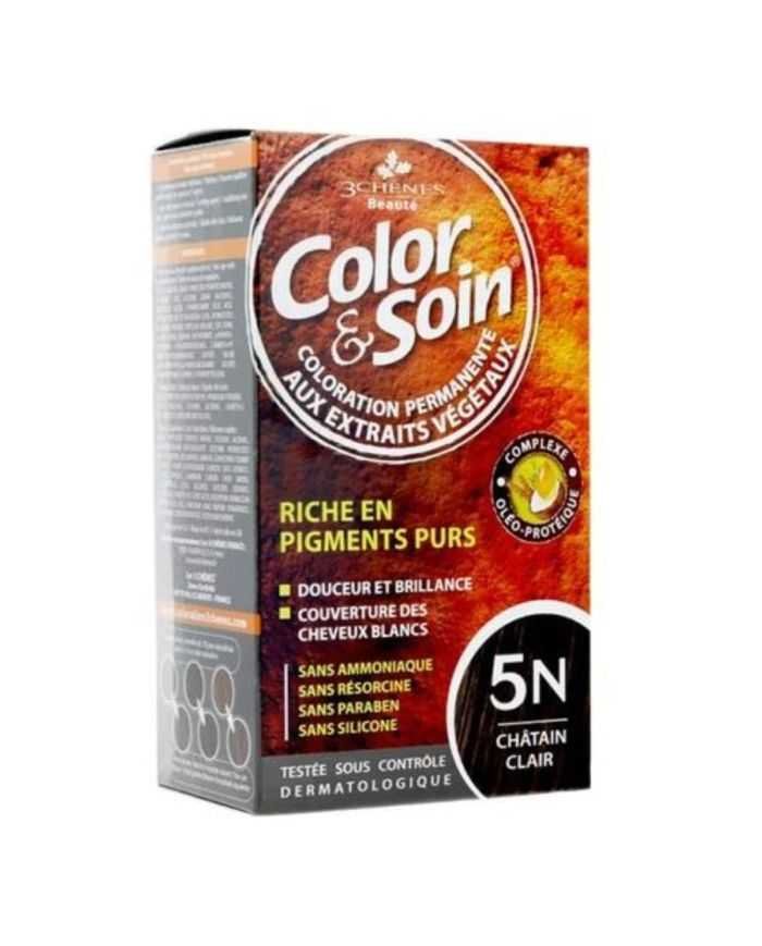 3 CHENES COLOR ET SOIN COLORATION PERMANENTE 5N CHATAIN CLAIR 135 ML - 3 CHENES COLOR