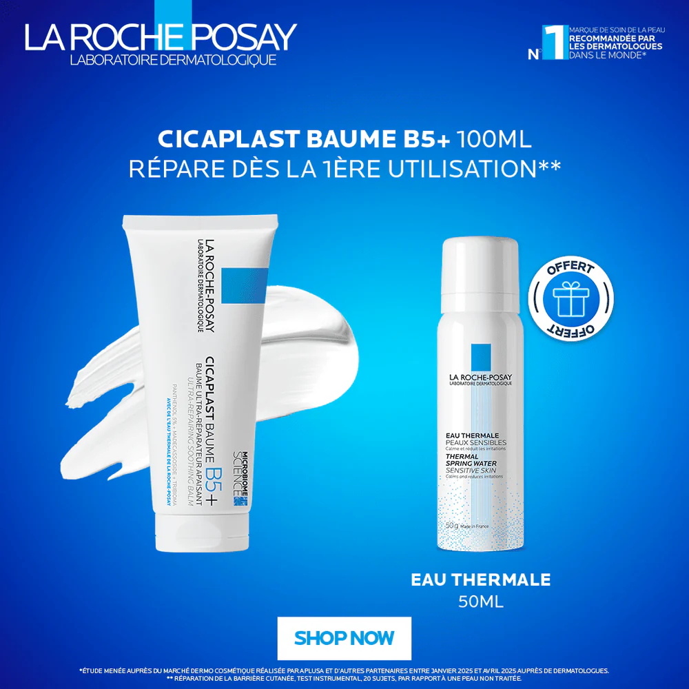 LA ROCHE POSAY OFFRE CICAPLAST BAUME REPARATEUR B5+ 100 ML+ EAU THERMALE 50ML OFFERT