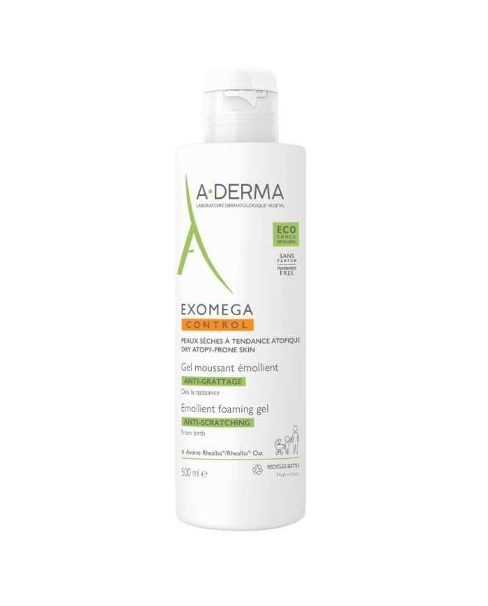 ADERMA EXOMEGA CONTROL GEL MOUSSANT EMOLLIENT ANTI GRATTAGE 500 ML - A-DERMA