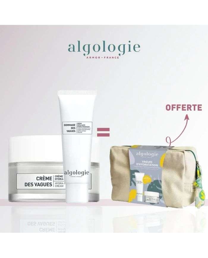 ALGOLOGIE COFFRET GOMMAGE DES VAGUES CREME EXFOLIANTE HYDRA FRAICHEUR 50 ML - ALGOLOGIE