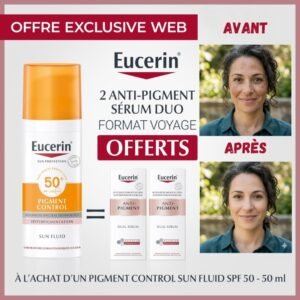 EUCERIN SUN FLUIDE PIGMENT CONTROL 50 ML SPF 50+ 2 Serum Duo Format de Voyage Offerts