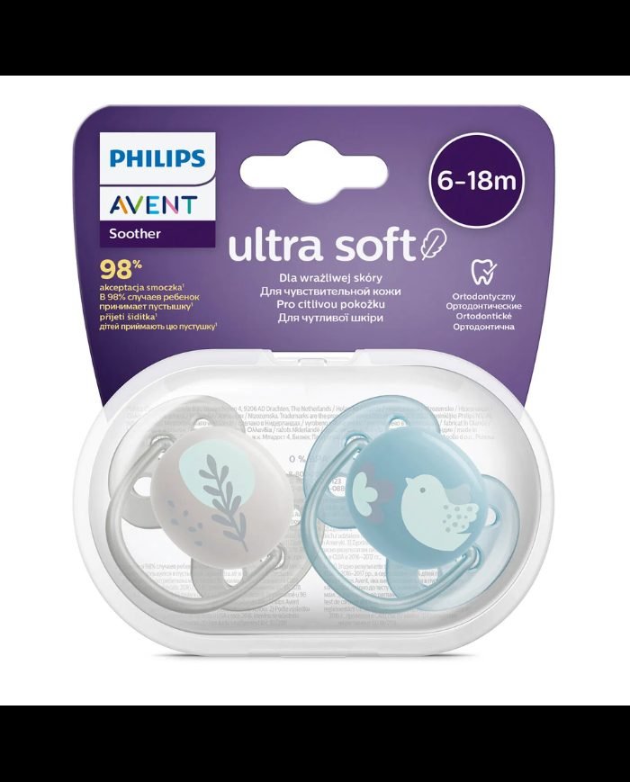 AVENT SUCETTE ORTHODONTIQUE ULTRA SOFT PEAU SENSIBLE 6 A 18 MOIS - AVENT