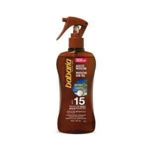 BABARIA SPRAY HUILE SOLAIRE PROTECTRICE AU MONOI DE TAHITI SPF 15 300 ML - BABARIA