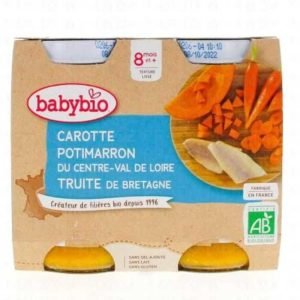 BABYBIO CAROTTE POTIMARRON TRUITE DE BRETAGNE 8 MOIS + 2X200 G - BABYBIO
