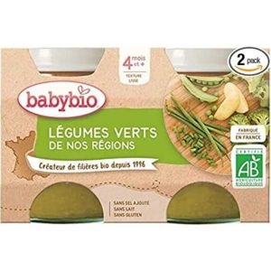 BABYBIO LEGUMES VERTS DE NOS REGIONS 4 MOIS + 2 POTS 130 G - BABYBIO
