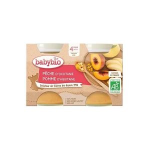 BABYBIO PECHE D&rsquo;OCCITANIE POMME DE NOUVELLE AQUITAINE 2X130G - BABYBIO