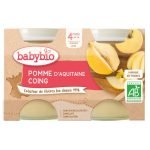 BABYBIO POMME DE NOUVELLE AQUITAINE COING DE PROVENCE 2×130 G - BABYBIO