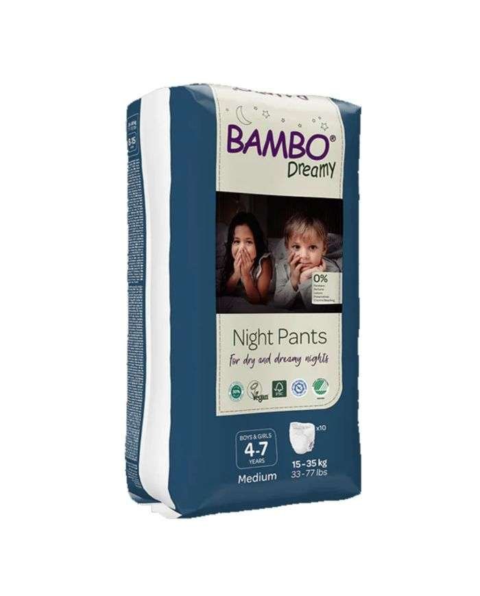 BAMBO DREAMY NIGHT PANTS FILLES ET GARCONS MEDIUM 4-7 ANS 15-35 KG 10 unites - BAMBO NATURE