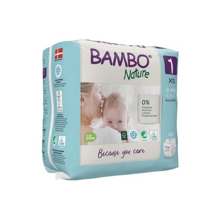 BAMBO NATURE COUCHES BEBE 1 XS 2 A 4 KG 22 UNITES - BAMBO NATURE