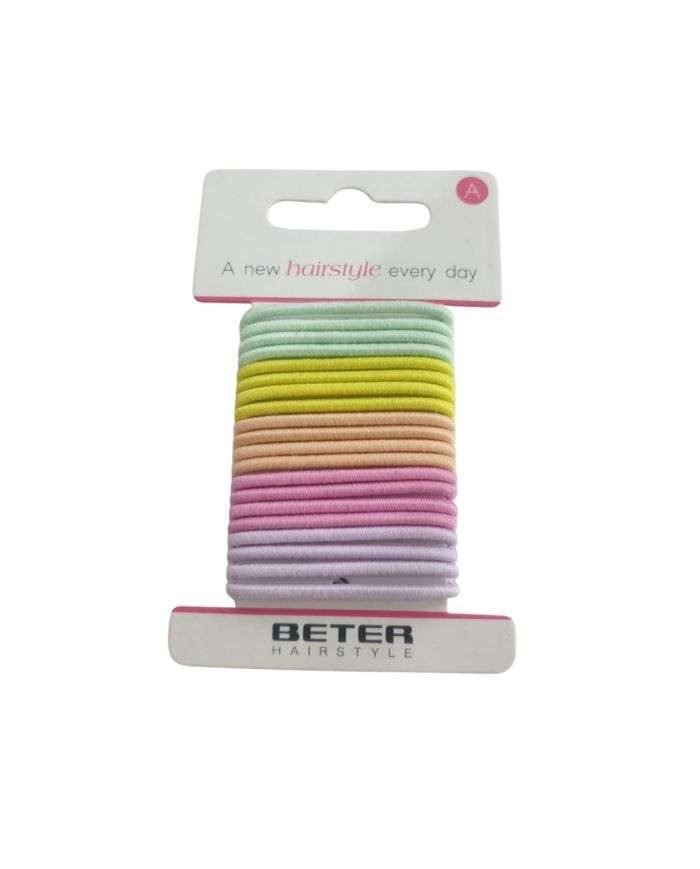 BETER ELASTIQUE CHEVEUX MULTICOLORE PACK DE 20 REF 19207 - BETER