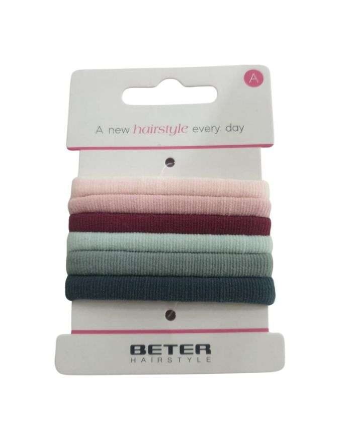 BETER ELASTIQUE CHEVEUX PACK DE 6 REF 19213 - BETER