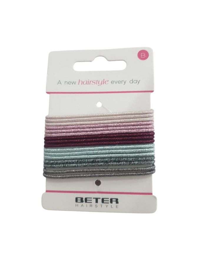 BETER ELASTIQUE CHEVEUX PAILLETE PACK DE 16 REF 19214 - BETER