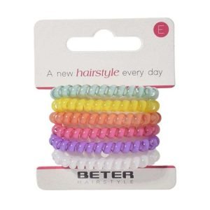 BETER ELASTIQUES CHEVEUX MULTICOULEUR 6 UNITES REF 19205 - BETER