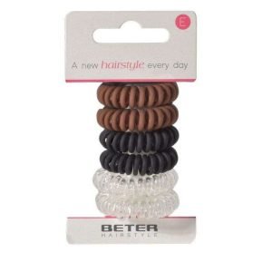 BETER ELASTIQUES CHEVEUX SPIRALE REF 19224 LOT DE 6 - BETER