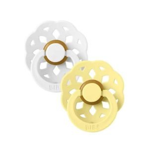 BIBS BOHEME NATURAL RUBBER 2 SUCETTES RONDE BLANC ET SOLEIL 0MOIS+ - BIBS