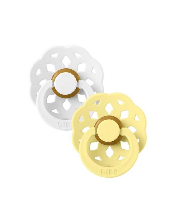 BIBS BOHEME NATURAL RUBBER 2 SUCETTES RONDE BLANC ET SOLEIL 0MOIS+ - BIBS