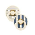 BIBS COLOUR NATURAL RUBBER SUCETTE RONDE STUDIO COLLECTION PACK DE 2 IVOIRE ET BLEU 0-6MOIS - BIBS