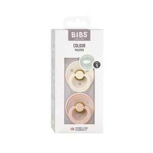 BIBS COLOUR PACIFIER SUCETTE SYMETRIQUE IVOIRE ET BLUSH 0 MOIS+ - BIBS