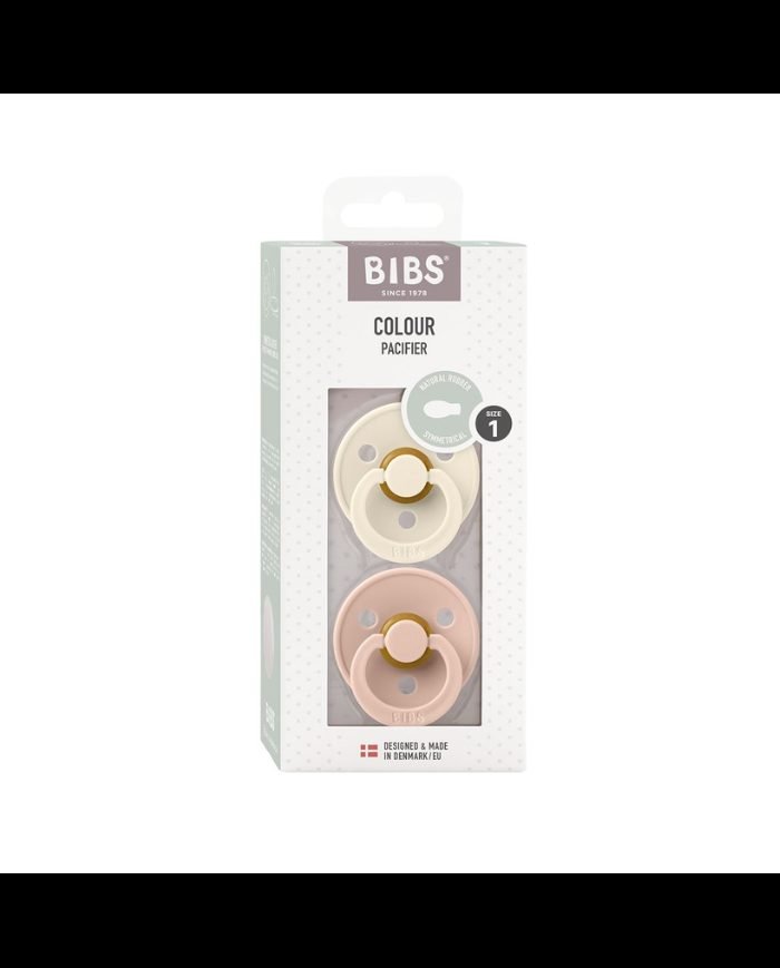 BIBS COLOUR PACIFIER SUCETTE SYMETRIQUE IVOIRE ET BLUSH 0 MOIS+ - BIBS