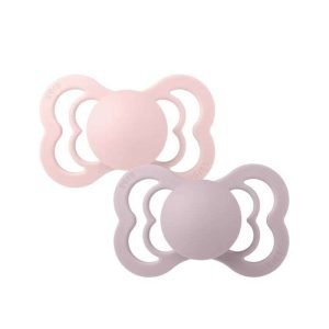 BIBS SUPREME SILICONE SYMMETRICAL SIZE 2 PACK DE 2 BLOSSOM ET DUSKY LILAC - BIBS