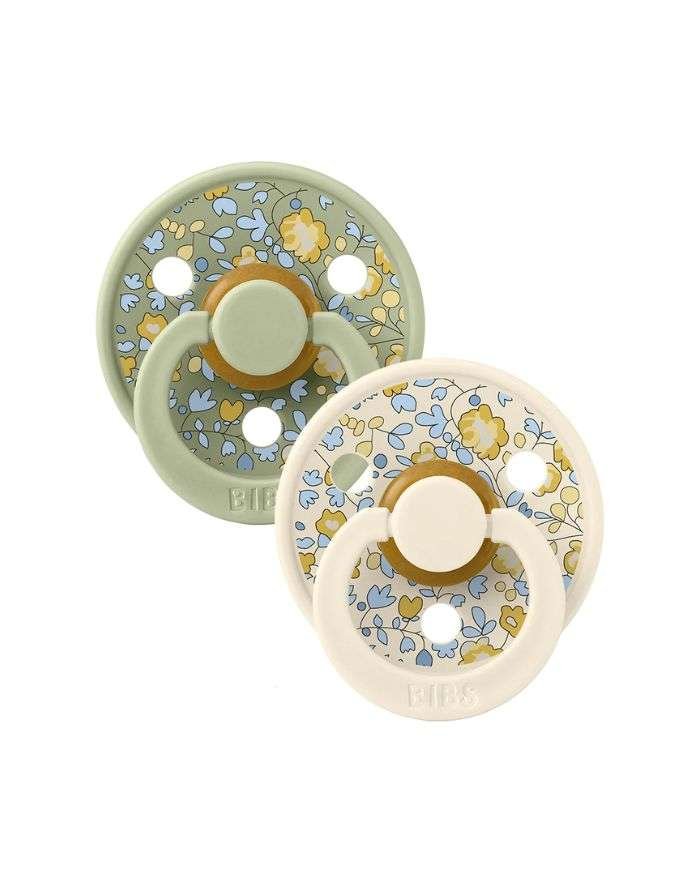 BIBS x LIBERTY COLOUR NATURAL RUBBER ROUND PACK DE 2 SIZE 1 ELOISE ET SAGE MIX - BIBS