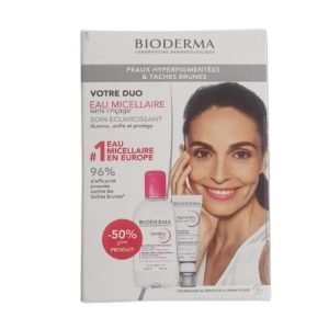 BIODERMA PEAUX HYPERPIGMENTEES ET TACHES BRUNE DUO EAU MICELLAIRE + SOIN ECLAIRCISSANT - BIODERMA