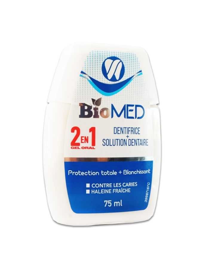 BIOMED DENTIFRICE + SOLUTION DENTAIRE 75 ML - BIOMED