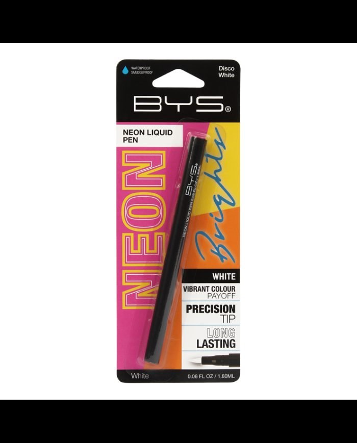 BYS NEON LIQUID CRAYON WATERPROOF DISCO WHITE 1.8 ML - BYS