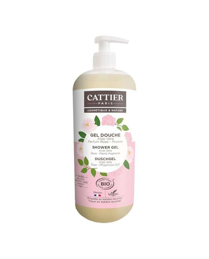 CATTIER GEL DOUCHE ALOE VERA PARFUM ROSE PIVOINE 1 L - CATTIER