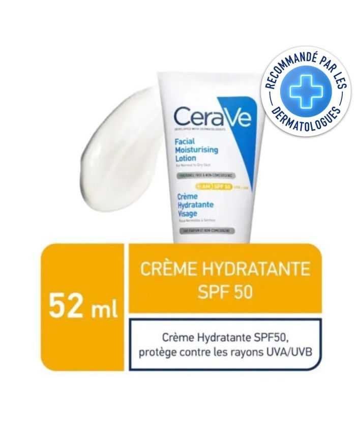 CERAVE CREME HYDRATANTE VISAGE SPF 50 52 ML - CERAVE