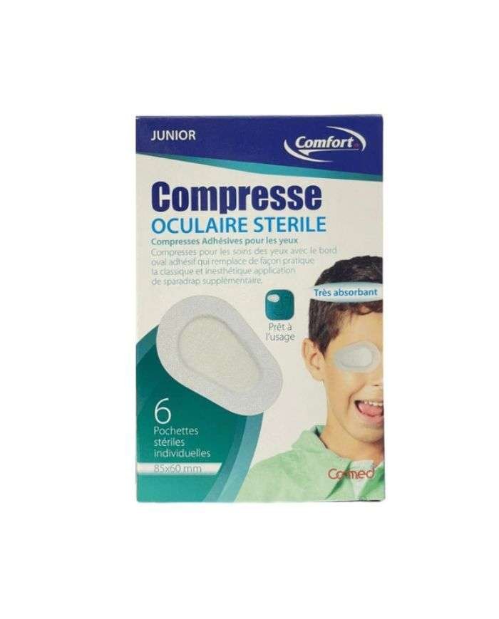 COMFORT COMPRESSE OCULAIRE STERILE JUNIOR 6 POCHETTES 85*60 MM - COMFORT