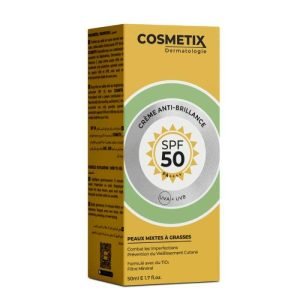 COSMETIX CREME ANTI BRILLANCE SPF 50+ PEAUX MIXTES A GRASSES 50 ML - COSMETIX DERMATOLOGIE