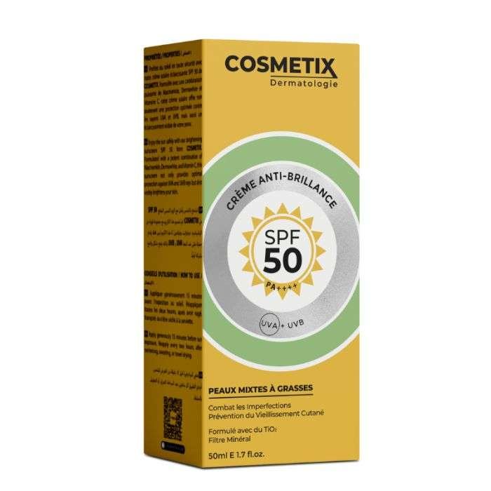 COSMETIX CREME ANTI BRILLANCE SPF 50+ PEAUX MIXTES A GRASSES 50 ML - COSMETIX DERMATOLOGIE