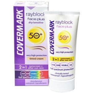COVERMARK RAYBLOCK FACE PLUS PEAU SECHE ET SENSIBLE TEINT BEIGE CLAIRE SPF50+ 50ML - COVERMARK