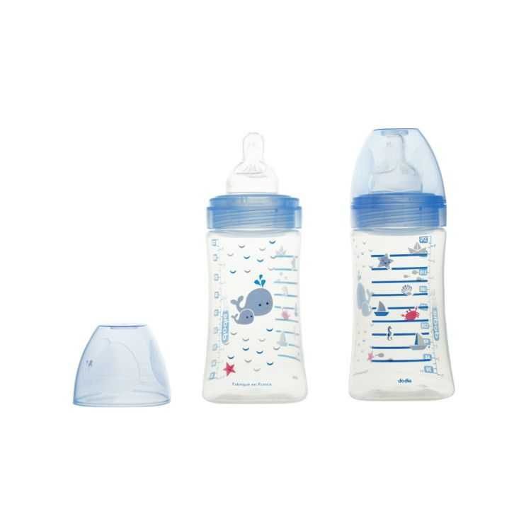 DODIE BIBERON ANTI COLIQUE TETINE PLATE+ 270ML MER 0-6 MOIS - DODIE