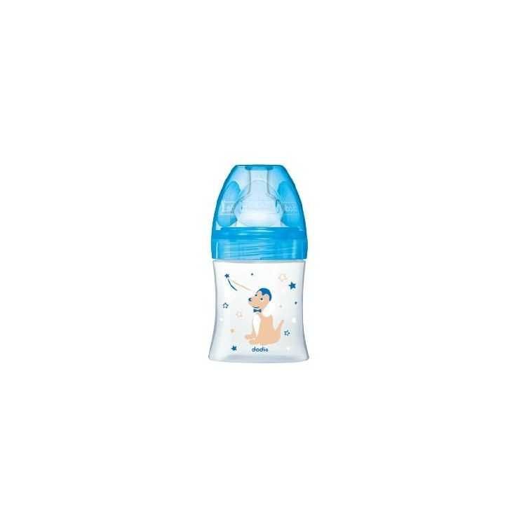 DODIE BIBERON SENSATION+ 150ML BLEU OURSON 0-6 M TETINE PLATE D1 - DODIE