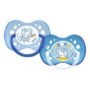 DODIE 2 SUCETTES ANATOMIQUES PEPPA PIG 18 MOIS + BLEU - DODIE