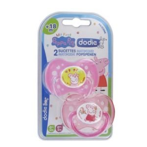 DODIE 2 SUCETTES ANATOMIQUES PEPPA PIG 18 MOIS + ROSE - DODIE