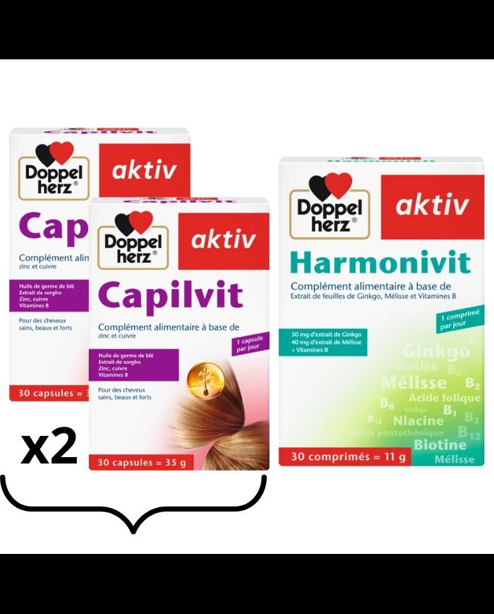 DOPPELHERZ ACTIV PACK 2 CAPILVIT + 1 HARMONIVIT - DOPPELHERZ