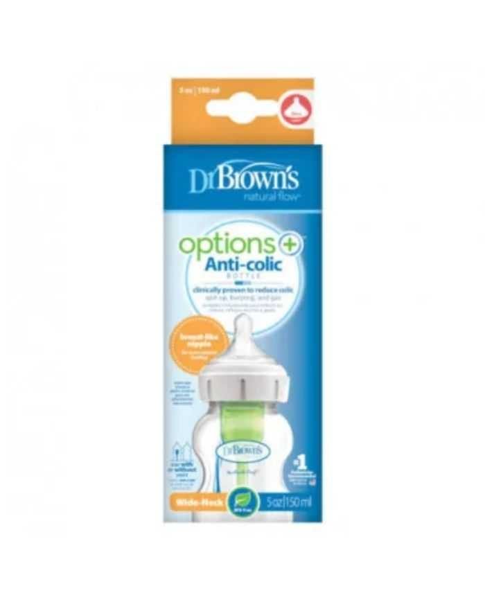 DR BROWN’S BIBERON OPTIONS+ ANTI COLIC COL LARGE 150ML 0 M+ - DR BROWNS