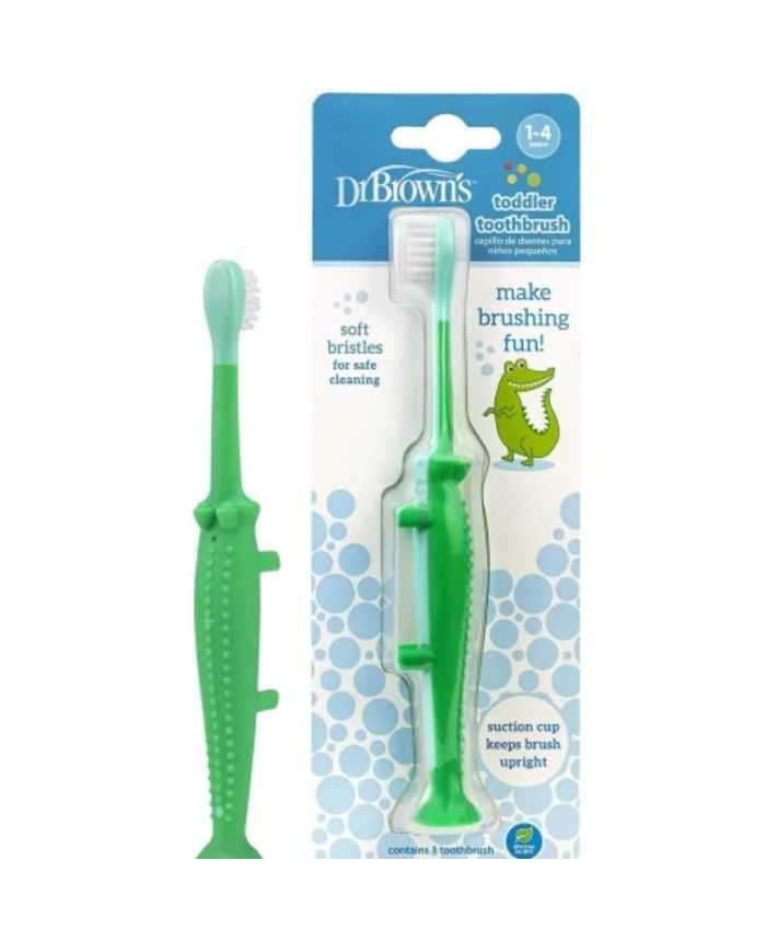 DR BROWNS BROSSE A DENTS BEBE 1-4 ANS CROCODILE - DR BROWNS
