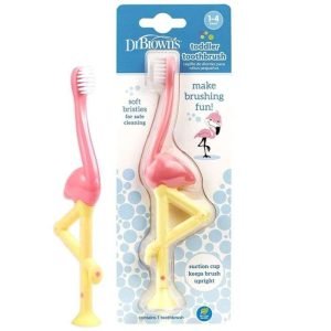 DR BROWNS BROSSE A DENTS BEBE 1-4 ANS FLAMANT ROSE - DR BROWNS