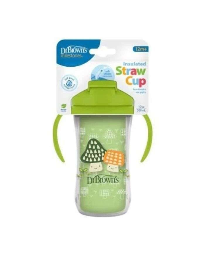 DR BROWNS GOBELET ISOTHERME A PAILLE AVEC POIGNEES 12 M+ 300ML - DR BROWNS