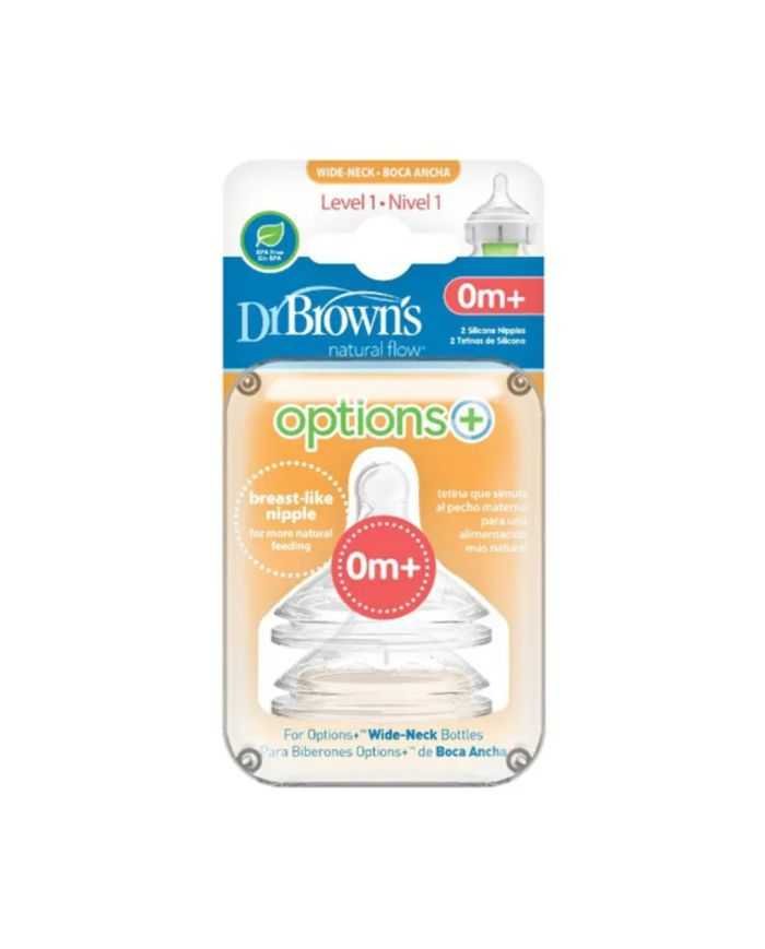 DR BROWNS OPTIONS+ TETINE COLE LARGE NIVEAU 1 PACK DE 2 0 MOIS + - DR BROWNS