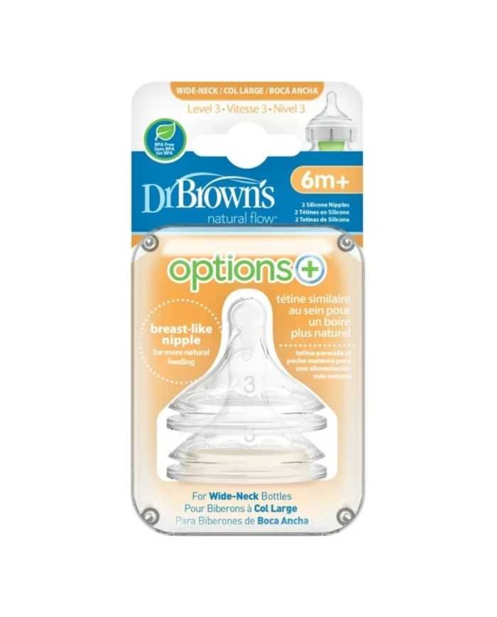 DR BROWNS OPTIONS+ TETINE COLE LARGE NIVEAU 3 PACK DE 2 6 MOIS + - DR BROWNS