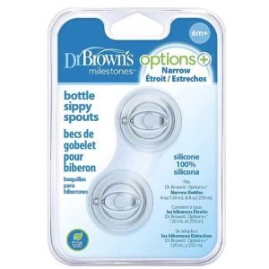 DR BROWNS OPTIONS+ TETINE TRANSITION A BEC COL ETROIT 6 M+ PAQUET DE 2 - DR BROWNS