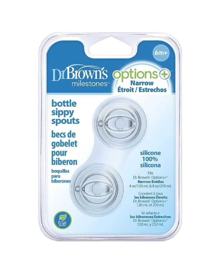 DR BROWNS OPTIONS+ TETINE TRANSITION A BEC COL ETROIT 6 M+ PAQUET DE 2 - DR BROWNS