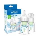 DR BROWNS PAQUET DE 2 BIBERONS ANTI COLIC OPTION ETROIT 60 ML+ TETINE - DR BROWNS