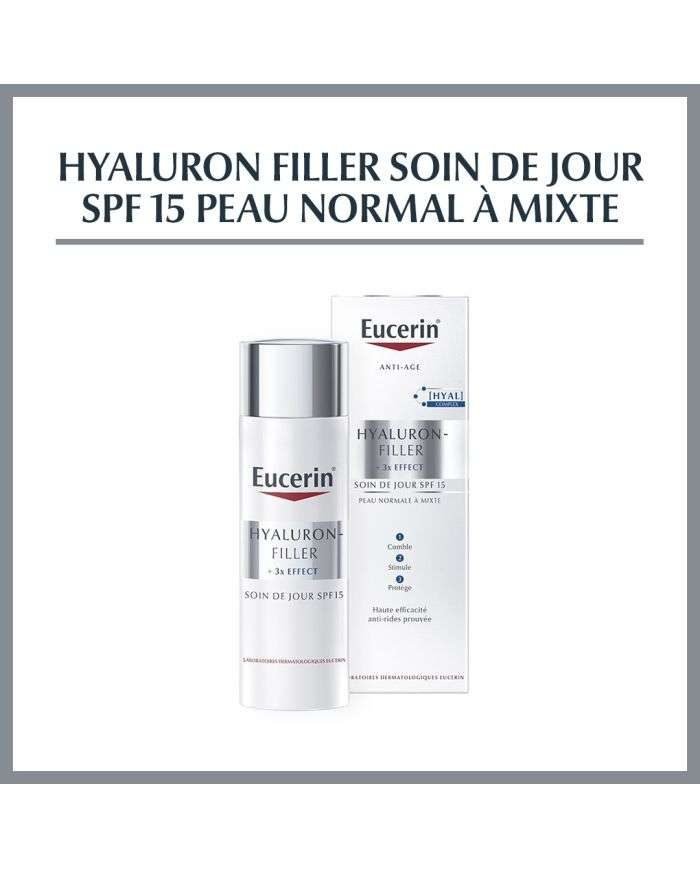 EUCERIN HYALURON-FILLER + 3x EFFECT Soin de Jour Peau Normale à Mixte SPF 15 - EUCERIN